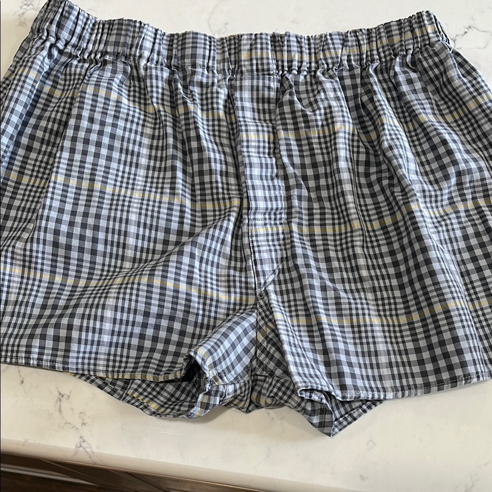 Boxer short  Turnball & Asser. Cuties Med. Gray and white, yellow accent line